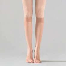 6 Pairs Fashion Solid Black Over-The-Knee Long Stockings, Sexy Transparent, Can Be Paired With Boots/Loafers/High Heels, Suitable For Couples Daily Wear - Multicolor - View 5
