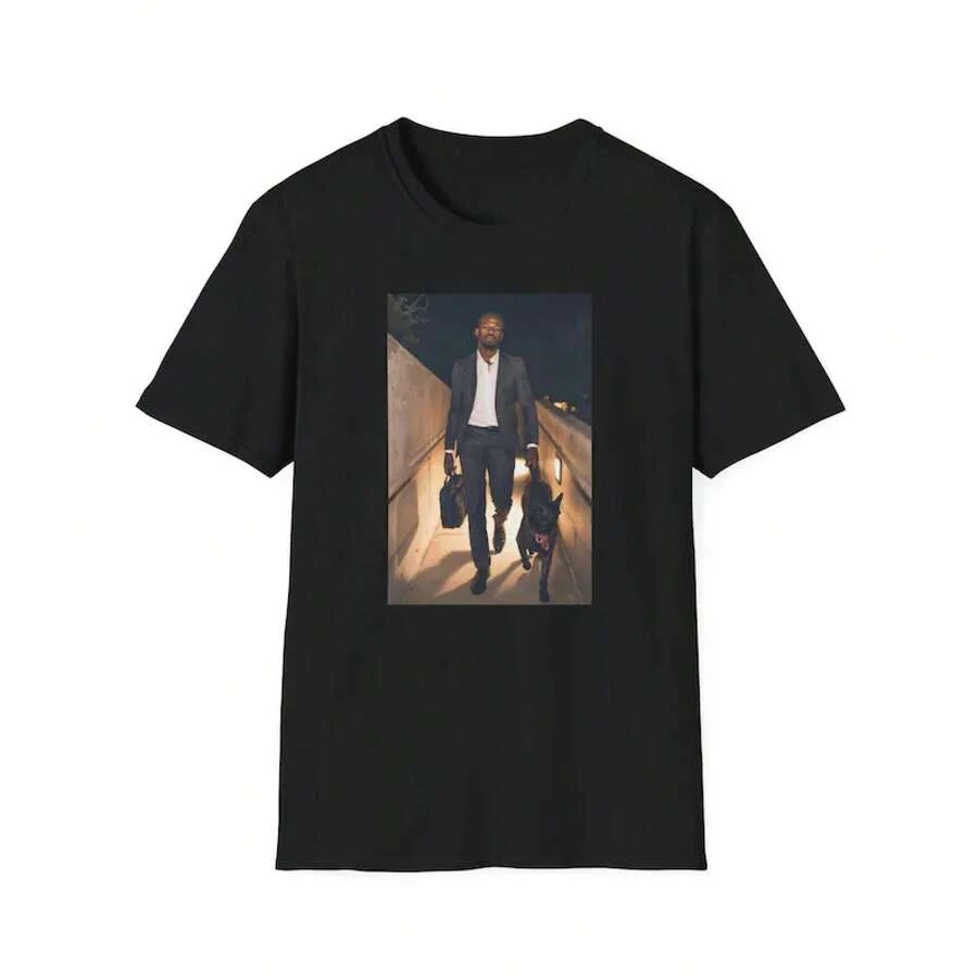 Camiseta Jon Jones, Camiseta de Campeón de  Algodón Hilado en Anillo - Negro - Ver 1