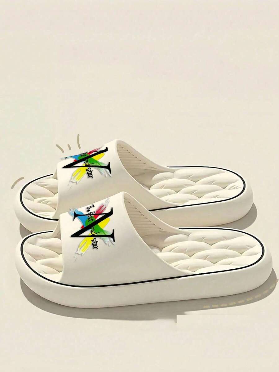 Sandal INS Style Serbaguna dan Modis, Penting untuk Musim Semi/Panas, Penting untuk Hotel, Apartemen, Kantor, dan Rumah, Sol Senyap & Tahan Aus, Ringan & Nyaman, Unisex - Putih - View 1