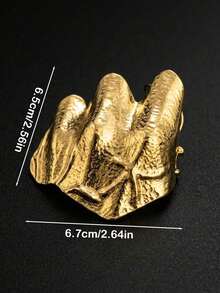 1件女款金色掌心手鐲，抽象不規則金屬手飾，粗獷個性掌心戒指，歐式時尚Y2K龐克配件，適用萬聖節派對、聖誕節、派對活動 - A - 查看 9