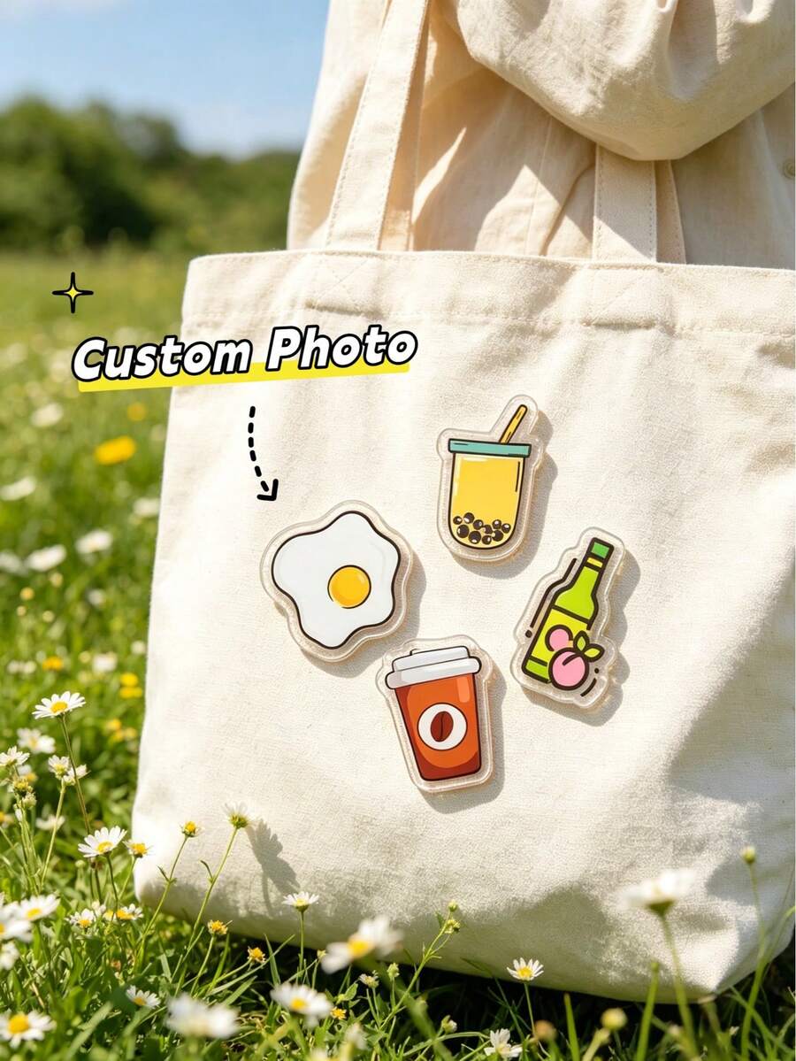 1/5/10pcs Customized Acrylic Pins,Personalized Photo Pin,Unique Bag Accessories,Fashionable, Colorful, Cute, Simple, Kawaii,Ideal For Birthday - Multicolor - View 1
