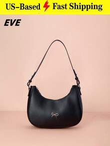 Solid Color Retro Simple Bow Decoration  Shoulder Bag, Suitable For Shopping, Wallets, Young Women, College Students, Newcomers, White-Collar Workers - 彩色 - 查看 11