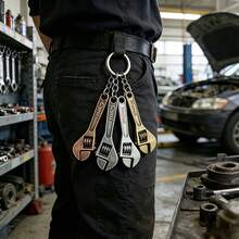 Customized Mini Wrench Keychain, Creative Metal Tool Shaped Keyring, Auto Accessories, Personalized Streetwear Zinc Alloy Jewelry, Can Customize Name Text, Gift For Dad, Decorative Pendant - Style B - View 4