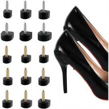 AIQINHU 5 Pairs High Heel Shoe Replacement Tips, Black High Heel Repair Caps, Women's Shoe Tip Repair Kit - A - View 5