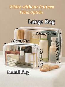 牙科用品字母印花 PVC 化妝包，拉鍊密封 PVC 旅行收納袋，化妝與盥洗用品袋，適合男女成人，便攜式化妝盒，適合母親、老師、護士、辦公室禮物袋，學校假期旅行必備 - 彩色 - 查看 3