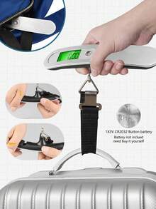 110 Lb/50 Kg Electronic Luggage Scale, Portable Stainless Steel Handheld Luggage Scale, One-Button Zeroing Function, One-Button Multiple Unit Conversion - Suitable For Luggage Check-In And Other Scenarios, Comfortable Handle, Batteries Not Included. - Portable electronic scales - View 3