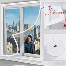 1PC Double-Edged Self-Adhesive Invisible Mosquito Screen Mesh, Reversible Window Mosquito Net, Removable Polyester Window Screen, No Drilling Required, Easy Installation, Light-Transmitting, Sun-Shading, Breathable And Ventilated Window Screen - White Netting With White Edges - View 9