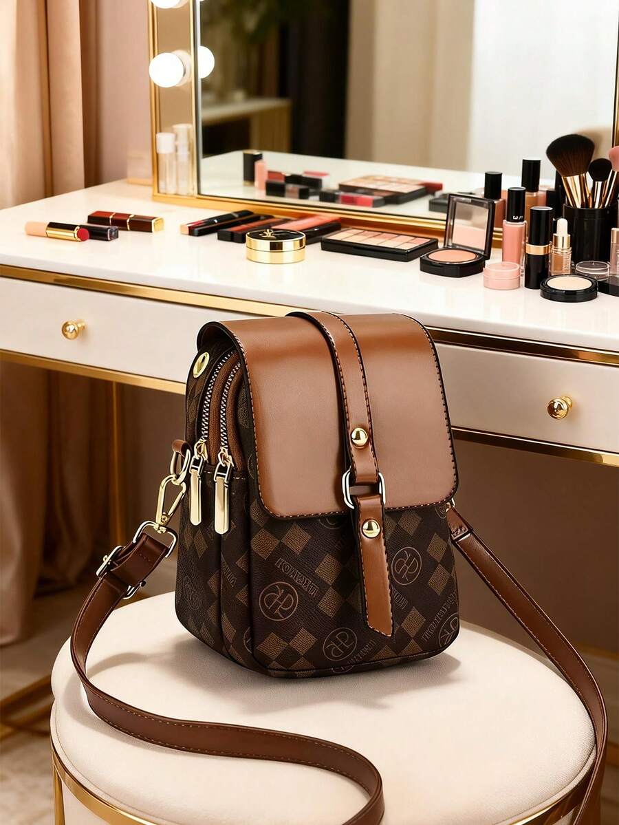 Women'S Mobile Phone Bag - Multi-Layer, Practical, Niche, Versatile, Large Capacity Small Bag, Ladies' Fashionable Shoulder Bag/ Single Shoulder Bag - 彩色 - 查看 1