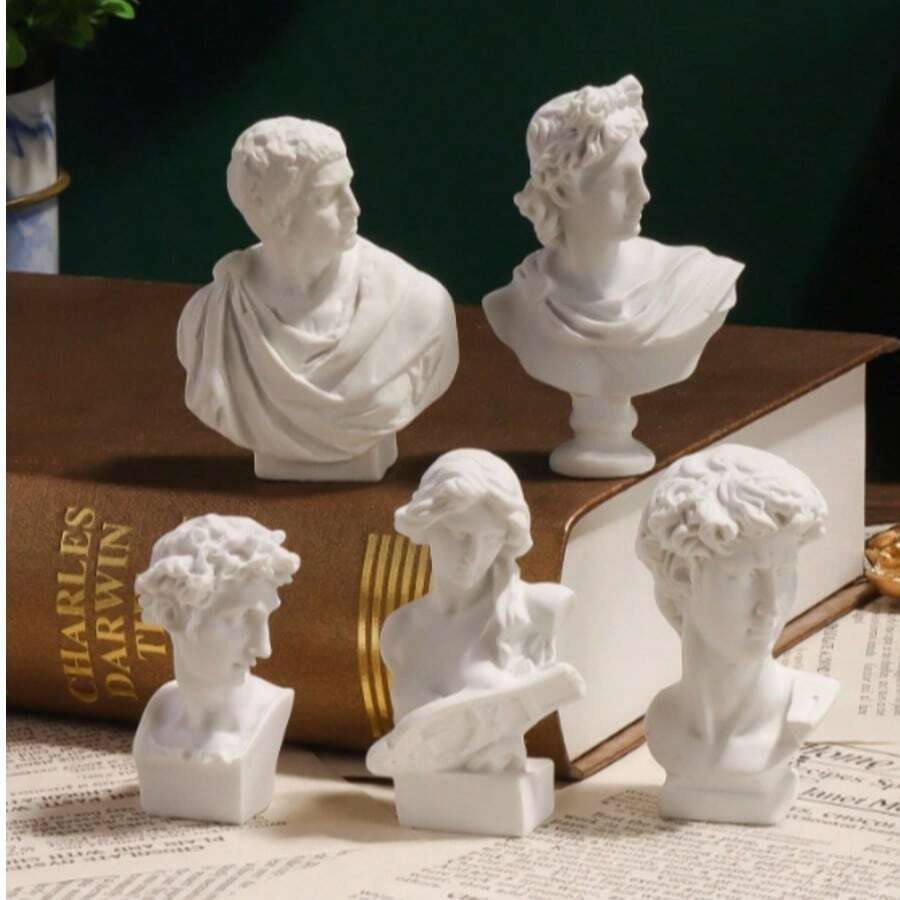 1pc Mini Roman Column Micro Ornament, DIY Landscape Decor, Desktop Small Decoration, Large/Small Plaster Figurine, Hand-Carved With Minor Flaws, Please Purchase Carefully - Ornaments - View 1