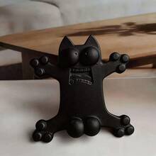 1pc Cute Funny Cat Phone Stand, Portable & Open Paw Design Desktop Holder, Multifunctional Mobile Stand For Cat Lovers - A - View 3