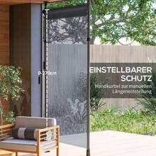 Vertical Awning/Balcony Blind 150 X 220-310cm With Crank, Weatherproof Balcony Privacy Screen Made Of Polyester In Dark Grey For Garden - 深灰色 - 查看 5
