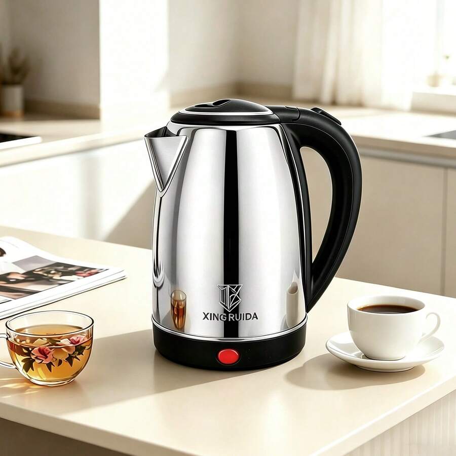 2L Hervidor de Agua Eléctrico Tetera de Acero Inoxidable, Calentamiento Rápido con Apagado Automático, Ideal para Té, Café y Uso Diario en la Cocina - Tipo de Enchufe A USA (110-127V) - Ver 1