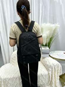 Women's Oxford Backpack - Large Capacity - 39 Cm High - With Multiple Compartments For School, Travel And Work - Black - View 2