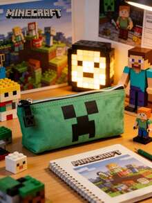 Microsoft Minecraft 1個  官方授權 Creeper 鉛筆盒，大容量便攜式鉛筆袋，極簡文具袋，可存放橡皮擦、時尚眼鏡、化妝刷等，也可作為零錢包或辦公用品，萬聖節生日禮物 - 查看 1