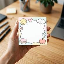 1/4 Pads Aesthetic Square Framed Sticky Notes Suitable For Study, Planners & Desk Decor - Color Block Notepad With Frame, Multi-Purpose Adhesive Pages For Bullet Journaling, Office Supplies, Organization (Cute Color-Coded) - one-size - View 3