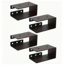 4pcs Invisible Beam Brackets, Hidden Flange, Universal Fit For 2x4 Inch Beams, Durable For Outdoor Use, Suitable For Wooden Swings, Handrails, Fence Construction - Black - View 1