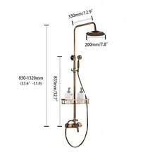 Antik Retro Duschsystem Duscharmatur Duschset Duschgarnitur Regendusche Handbrau - Gold - Übersicht 2