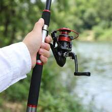 KecchKrezing 1.8m Telescopic Fishing Rod Set, Portable Fishing Rod With Rotating Reel, Hooks, Lures And Fishing Line, Collapses To 43cm, Suitable For Beginner Fishing - Silver - View 6