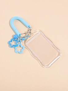 1PC Transparent Acrylic Card Holder, With Spring Cord And Bell Pendant, Creative Card Holder, Suitable For Student ID, Meal Card, Campus Card, And Bank Card Storage, A Stylish Student Study Accessory For Back-To-School Season - Single Piece - View 14