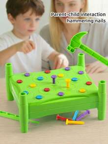 Toddler Hammer Peg Toy, Color Sorting Pound Peg Educational Game, Early Learning Kids Interactive Gift - 彩色 - 查看 6