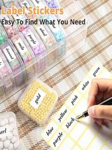 Bead Storage Box, 30 Compartments With Sorting Labels, Plastic Bead Storage Box Suitable For Jewelry, Diamonds, Clay Beads, Screws, Seeds And Small Parts - A - View 3
