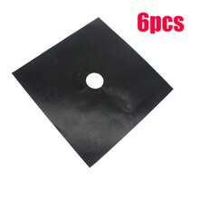 6pcs Reusable Gas Stove Burner Covers - 0.1mm Thick Non-Stick Black Double Layer Lining, Easy To Clean And Stove Cooking. Stove Grate Size: 10.6 Inch X 10.6 Inch - Multicolor - View 12