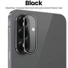 For Samsung Galaxy A57/A37 Case Luxury Diamond Metal Ring Tempered Glass Camera Lens Protector Cap Galaxy A56 A36 A26 A37 A57 5G - Multicolor - View 2