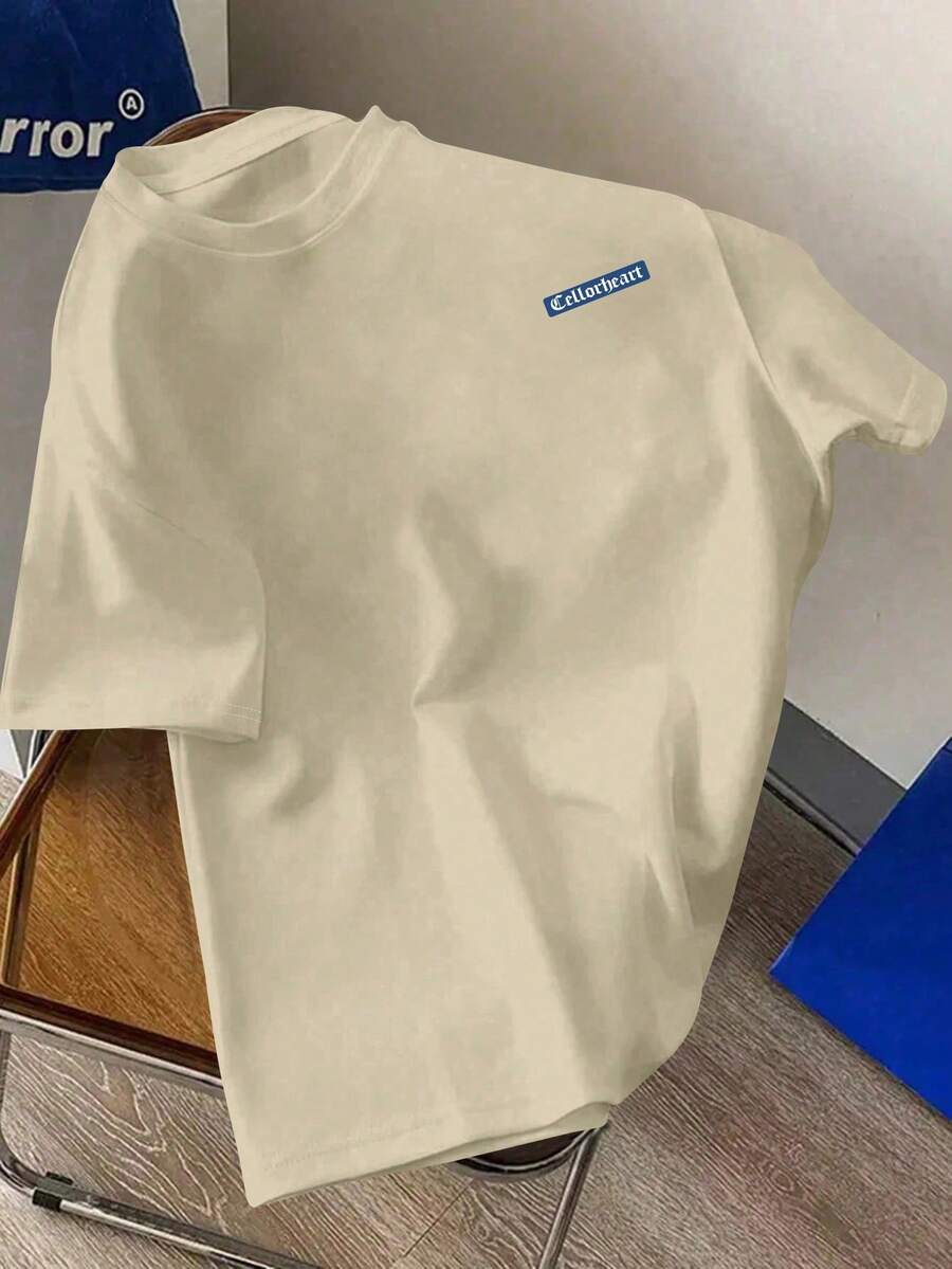 Men's Casual Short-Sleeved Crew Neck T-Shirt, Plain Color And Minimalist Style, For Everyday Wear, Spring/Summer - 灰色 - 查看 1