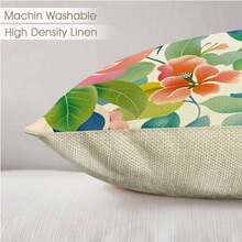 18x18 Inch Blue And White Chinoiserie Throw Pillow Covers, Floral Peacock & Pagoda Watercolor Print, Farmhouse Decor For Indoor/Outdoor Use, Envelope Closure, Machine Washable - 樣式 2 - 查看 12