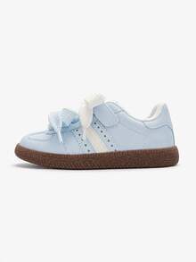Balabala Girls' Training Shoes, Classic Breathable Casual Sneakers, Fashionable Campus Shoes - White and Blue - View 4