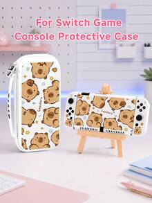 Cartoon Animal Capybara Pattern Game Console Shell And Accessories For Switch/Switch OLED, Including Protective Case, Storage Bag, Dock Shell, Console Dust Cover, Game Card Box, Controller Protective Sleeve And More Accessories Available, Suitable For Christmas, Spring Romance, Valentine's Day, Back To School Season And Other Occasions As Gifts - View 1