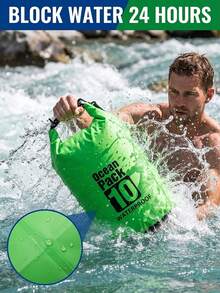防水運動防水袋附肩帶，大容量旅行袋、運動袋、沙灘袋，適用於海灘、戶外運動、夏季度假、游泳池、運動、健身，男女通用，旅行必備、游泳配件、海灘必備、返校用品 - 彩色 - 查看 4