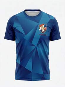 Camiseta de entrenamiento de manga corta de la selección de fútbol de Francia para hombres - azul real - Ver 2
