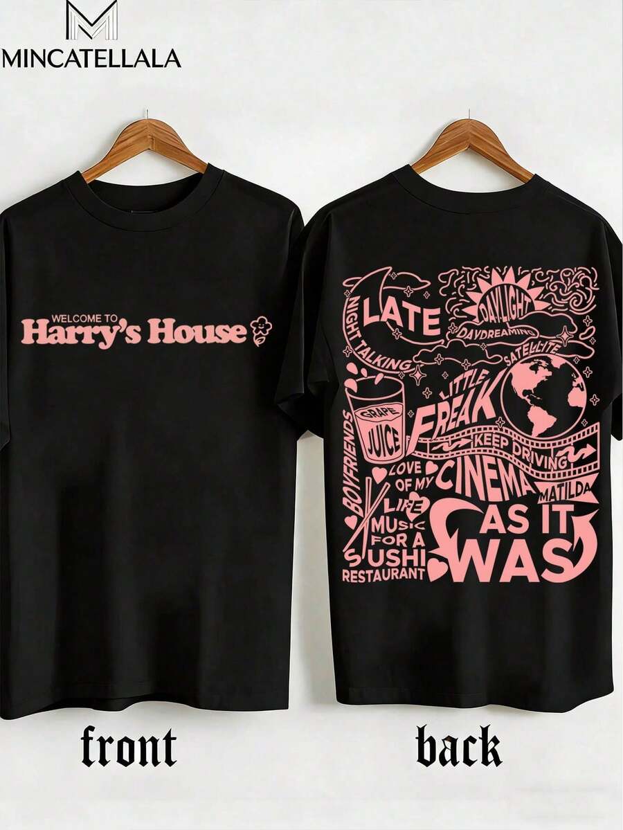 2026 Top Harry's House Tracklist Collage Before And After Images, Men's Clothing, Men's T-Shirts, Valentine's Day Gifts, Men's Summer Clothing, Boyfriend Gifts, Printed T-Shirts, Holiday Clothing, Fashion, Unisex.