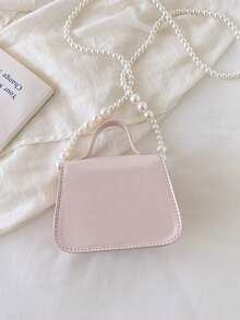 Bowknot Mini Handbag, Pearl Chain Crossbody Bag, Girly Versatile Small Square Bag - Multicolor - View 7