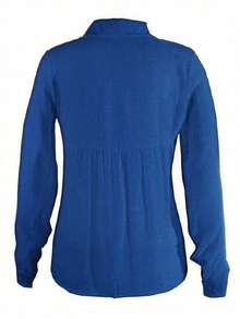 Women Blouses - Navy Blue - View 6