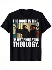 T-shirt 100% coton avec les 95 thèses de Luther, parfait comme cadeau pour la Journée de la Réforme. - Noir - Voir 1