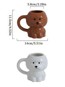 1pc 340ml Cute Bichon Frise Ceramic Mug, Hand-Painted Dog Theme With Handle, Suitable For Home Decor And Tableware, Can Be Used As Latte Cup For Restaurant And Cafe, Gift, Holiday Decoration Or Living Room Drinking Cup - Multicolor - View 6