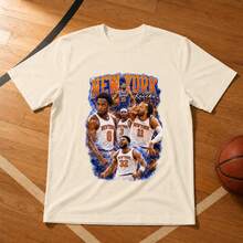 Jalen Brunson Shirt New York Knicks Basketball T-Shirt Josh Hart OG Anunoby Towns Finale Shirt NY Creolen Geschenk - 黑色 - 查看 1
