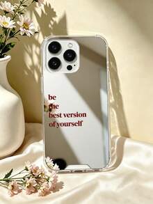 "BE THE BEST VERSION OF YOURSELF" Rote Buchstaben Spiegel Handyhülle, kompatibel mit iPhone 13 15 16 17pro 17 14 17 17pro Max & kompatibel mit Samsung Galaxy/A54 A14 A15 S23 S24 S24ultra S25 A07 A17 S26 A57 - Verschiedenfarbig - Übersicht 3
