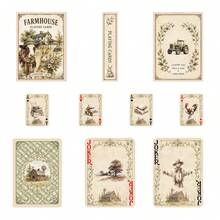 YFOPEN Farm Playing Cards, Vintage Farm Style, Featuring Farm Tools, Farm Animals, Farm Landscapes, Nostalgic Pastoral Style Leisure Cards, Home Gathering Entertainment Table Game Cards, Casual Fun Desktop Game Cards. - Multicolor - View 7