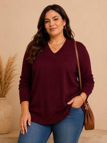Plus Size Sweaters - Bordeaux - Übersicht 2