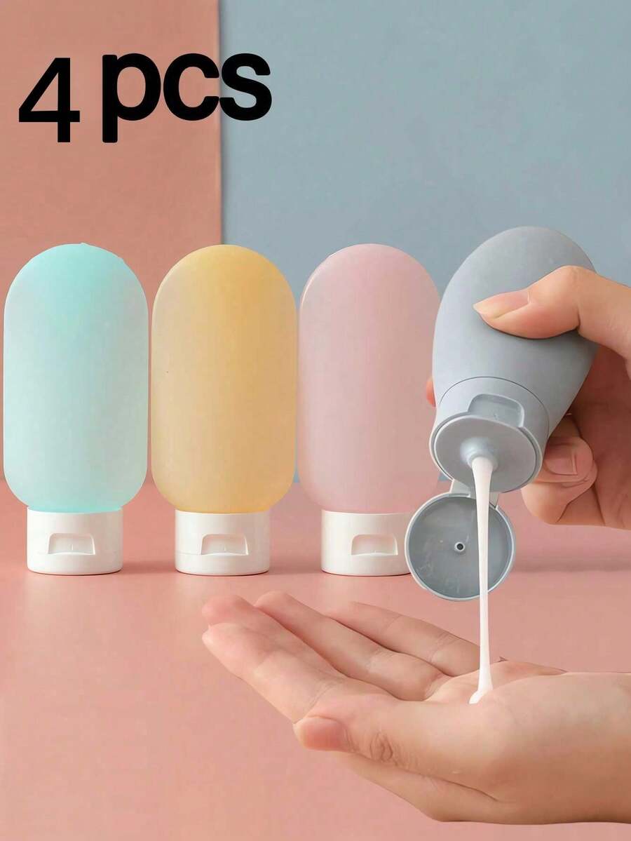 Refillable Bottle Set, Including Tube Lotion Bottle, Leak-Proof Squeeze Bottle, Used For Dispensing Cosmetics, Shampoo And Various Liquids. Practical Travel Essential, Also A Great Choice For Home And Bathroom Decor. - A - View 1