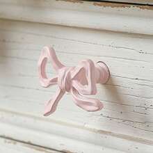 Pink Bow Cabinet Knobs, Cute Dresser Knobs For Bedroom, Vanity And Wardrobe, Includes Decorative Bow Pulls With Screws, Perfect For Bathroom Or Entryway Storage - Single Hole - View 2