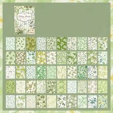 1 Pack 50 Sheets Fresh Floral Theme Scrapbook Material Paper, Vintage DIY Decorative Non-Adhesive Material Paper, Holiday Gift, Handmade Collage Material, Personalized Scrapbook Planning Creative School Stationery Supplies - Seasonal Flower Messages - View 14