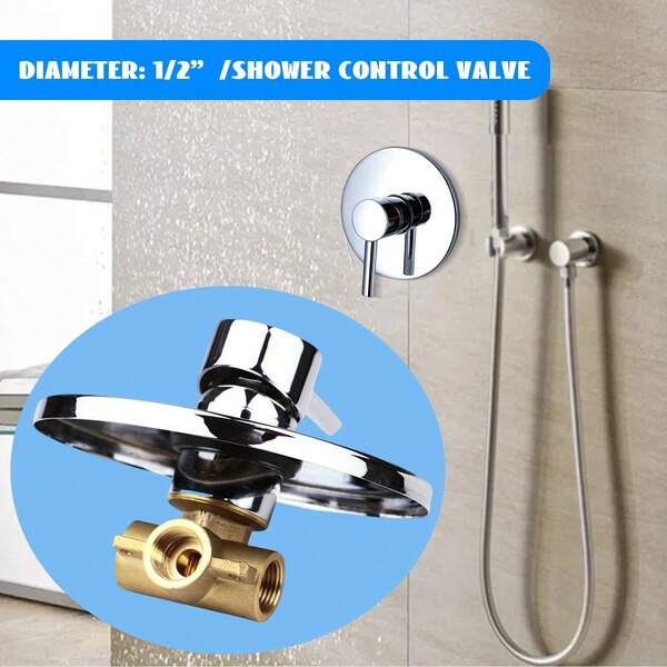 Shower Valve, 1 Way Out Shower Faucet Valve Brushed Nickel, Hot And Cold Mixer Valve Solid Brass For Bathroom Shower System, Wall Mount Shower Faucet Valve, 1 Way Out Brushed Nickel Shower Valve, Hot And Cold Mixer Valve Solid Brass