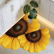 1pc Sunflower Floral Diatom Mud Bath Mat, Bathroom Rug, Door Mat, Small Rug, Carpet, Floor Mat, Home Decor, Area Rug, Outdoor Mat, Bedroom Carpet, Washable Rug, Mother's Day Gift - Multicolor 5 - View 2