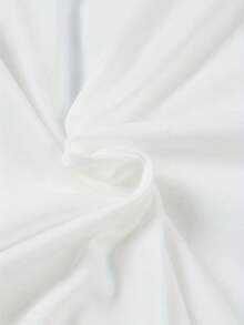 Camiseta de manga corta con cuello redondo y diseño minimalista de sol y olas impreso en ambas caras - Estilo cómodo - Blanco - Ver 4
