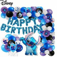 Stitch Party Decoration Set, Character Printed Latex Balloons And Giant Stitch Foil Balloon, Birthday Decoration - As Shown In the Figure - View 6