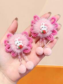 4/2 pièces/Set Ensemble de pinces à cheveux mignonnes avec lunettes et cerises, pinces à franges adorables d'animaux pour l'automne/l'hiver, pinces à cheveux à bord duveteux de style dessin animé girl - convient aux filles et aux femmes, s'adapte aux styles doux et japonais, idéal pour le port quotidien, les photos, les festivals et les fêtes - Multicolore - Voir 9